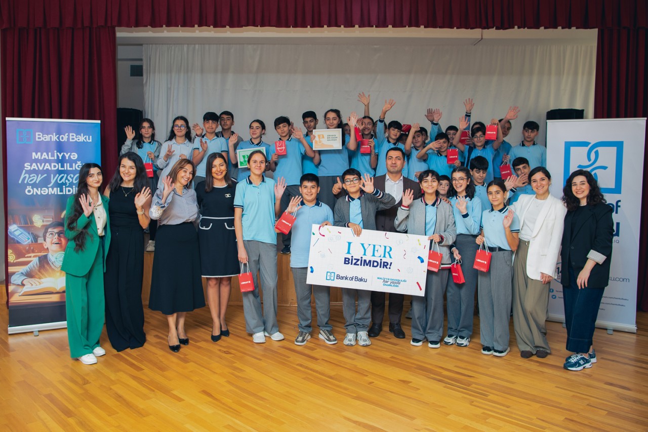 "Bank of Baku"dan növbəti maliyyə savadlılığı tədbiri: Bu dəfə şagirdlərlə birlikdə (FOTOLAR)